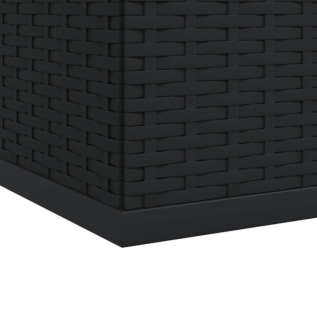 Garten-Kissenbox PE Rattan 100x49x103,5 cm Schwarz