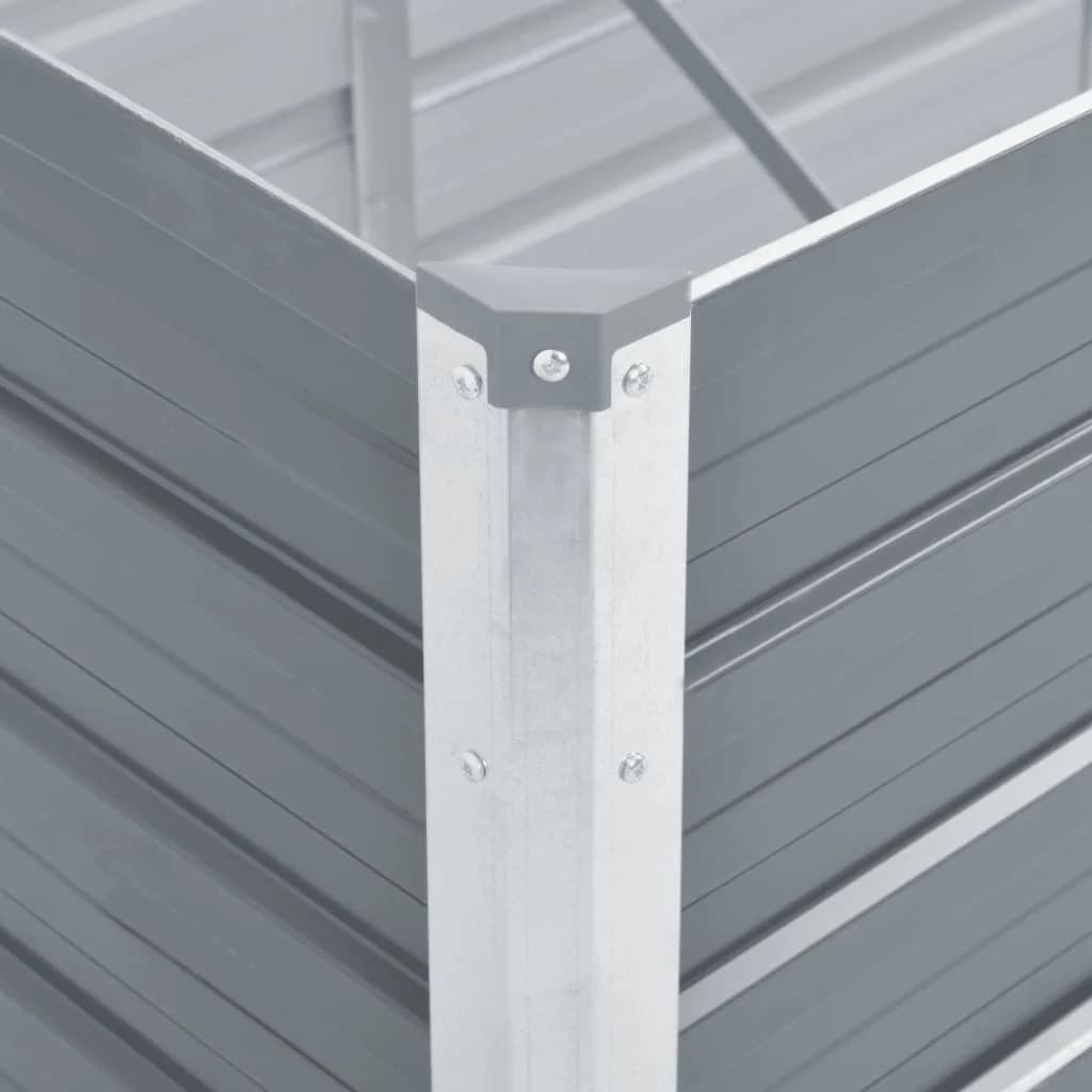 Hochbeet 160 x 80 x 77 cm Verzinkter Stahl Grau