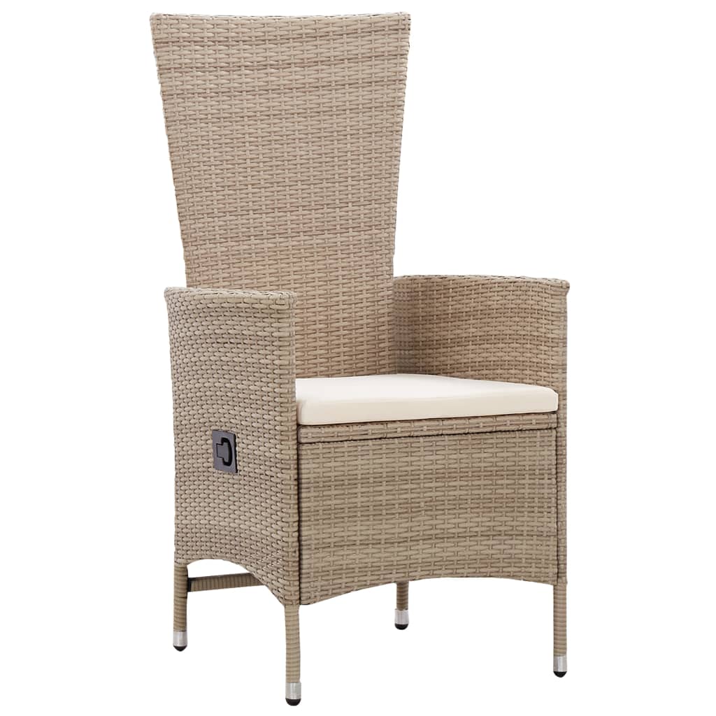 Garten-Liegestühle 2 Stk. mit Auflagen Poly Rattan Schwarz