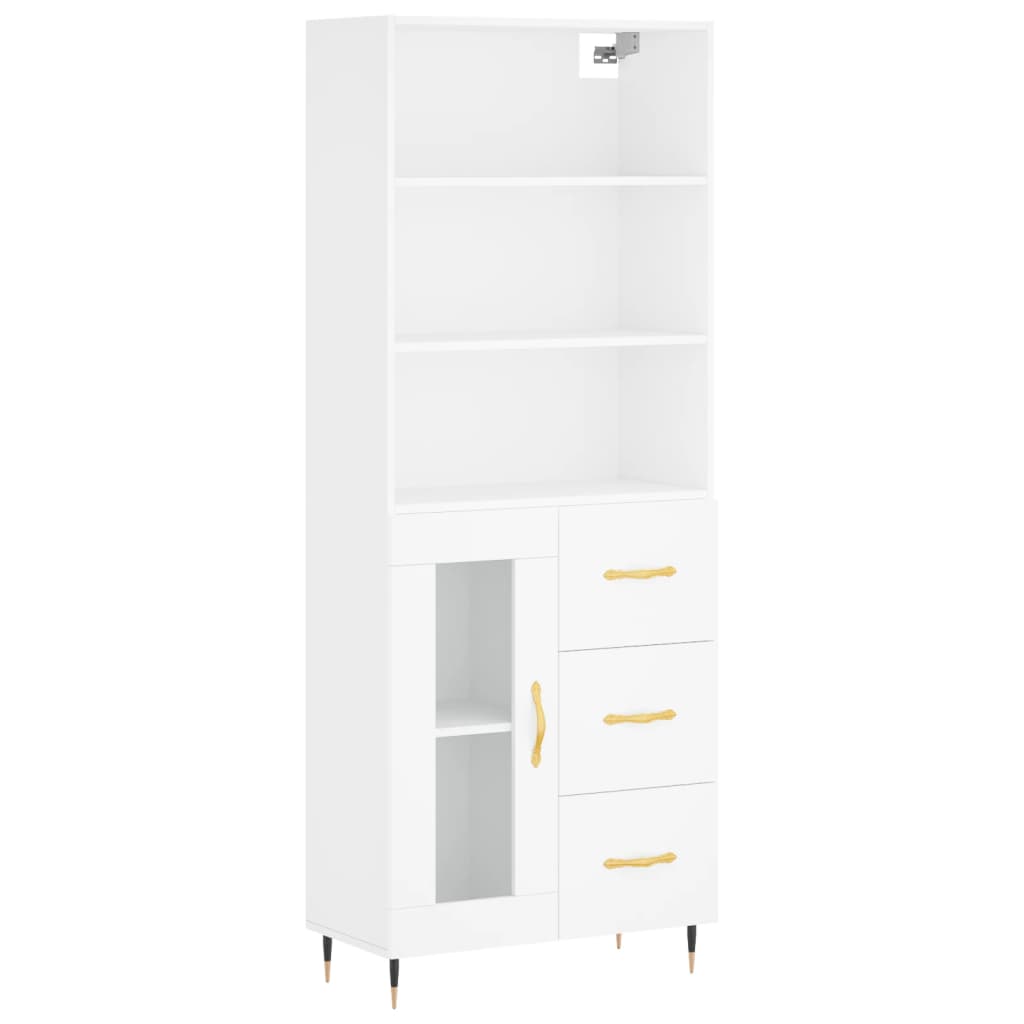 Highboard Betongrau 69,5x34x180 cm Holzwerkstoff