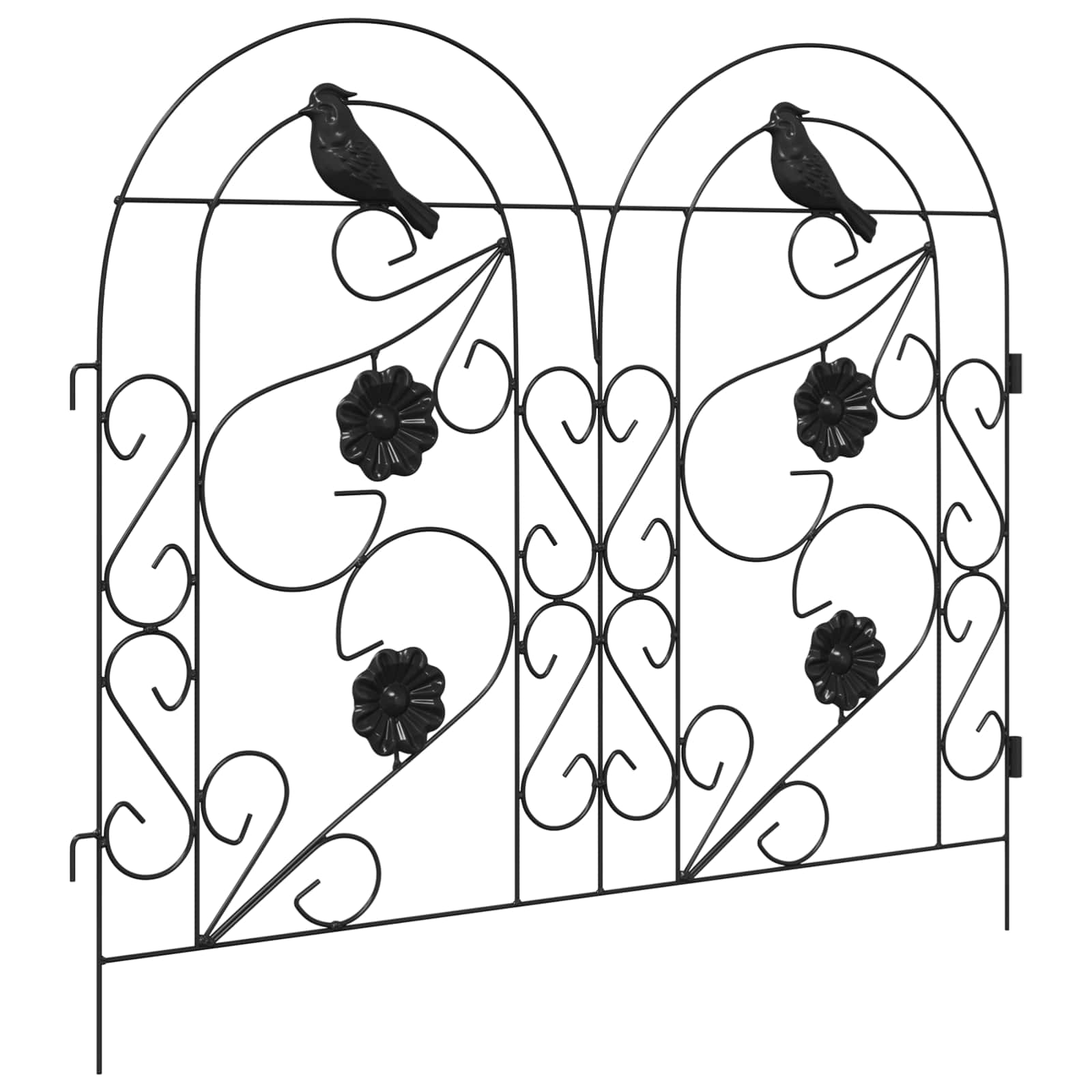 Gartenzaun 5 pcs Schwarz Stahl