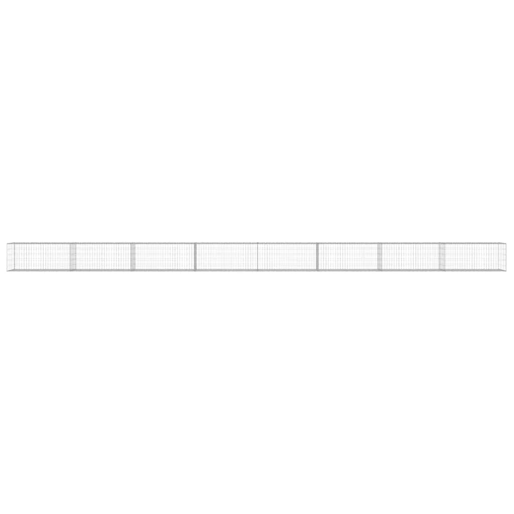 Gabionenwand mit Abdeckung Verzinkter Stahl 20×20×100 cm