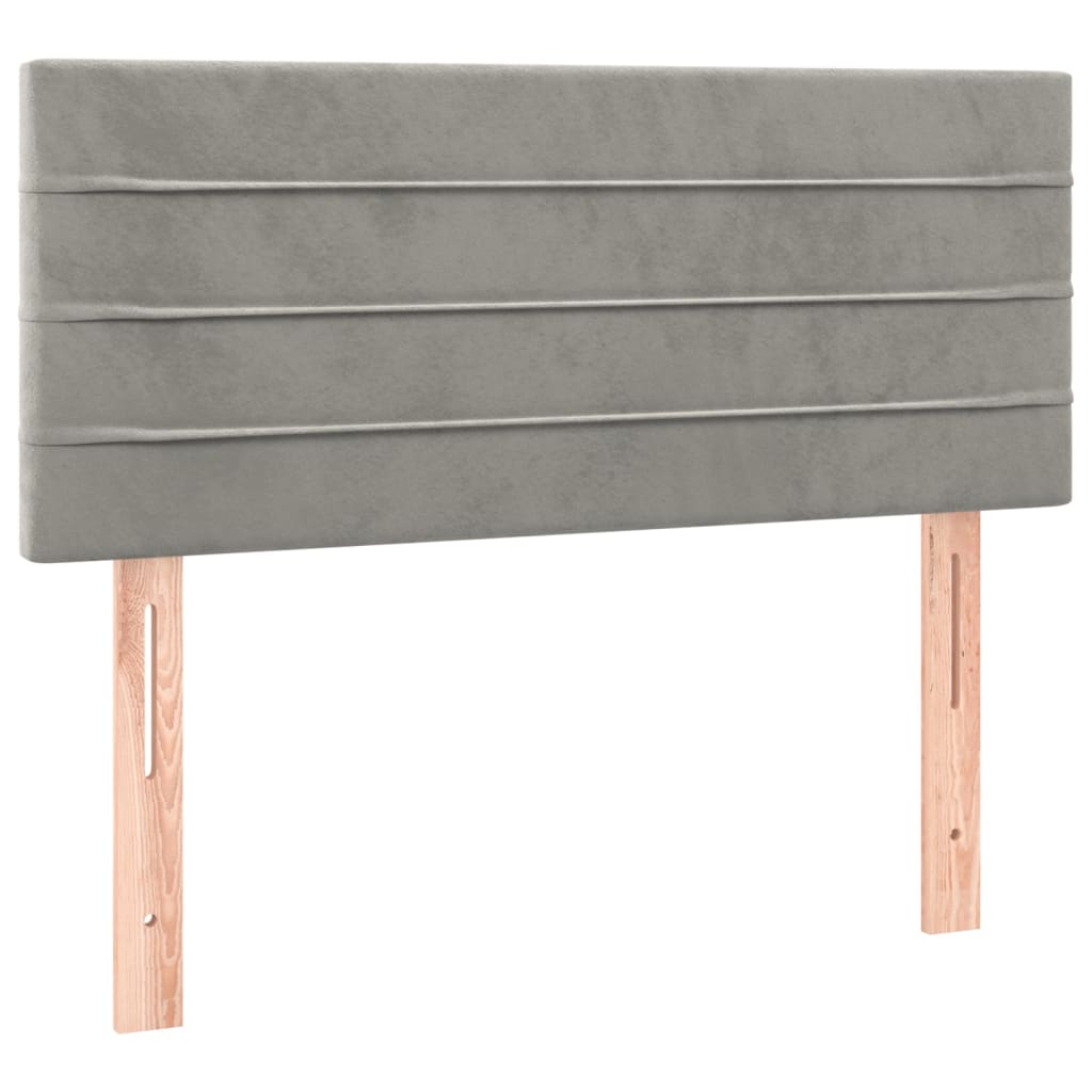 Kopfteil Hellgrau 80x5x118/128 cm Samt