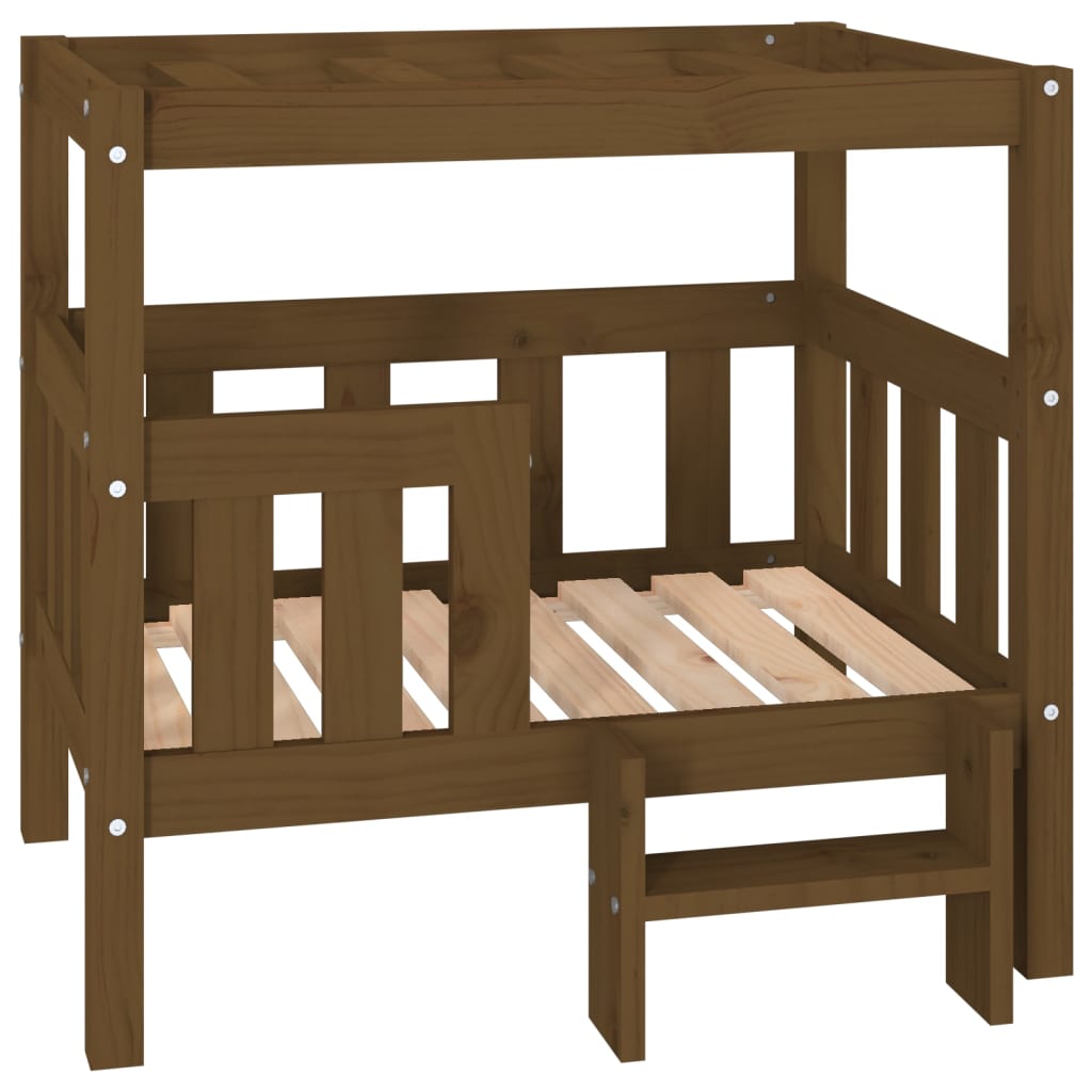 Hundebett Weiß 55,5x53,5x60 cm Massivholz Kiefer