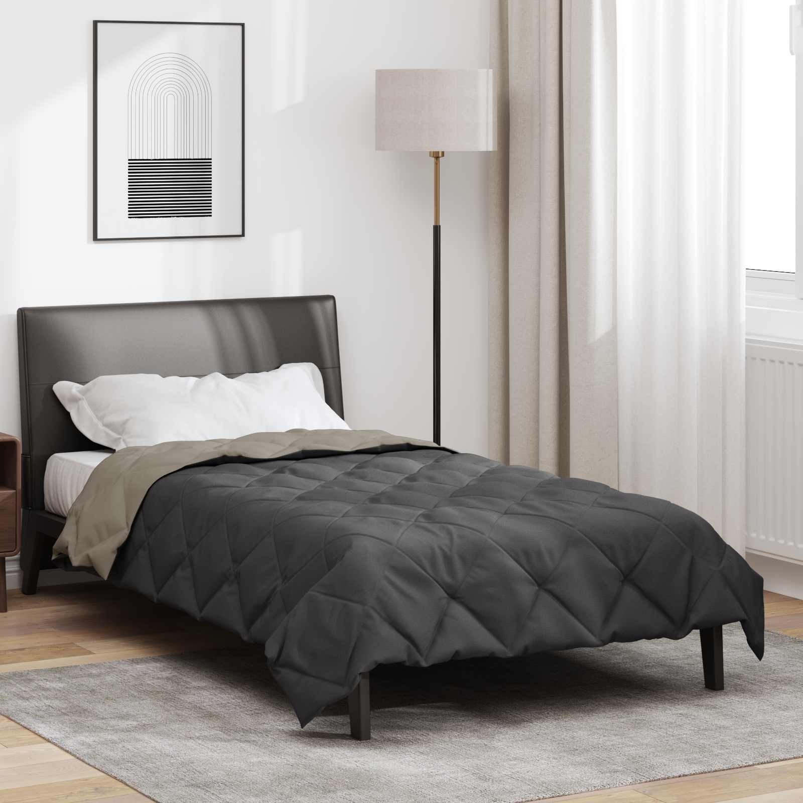 Sommerdecke Anthrazit 200 x 135 cm Mikrofaser