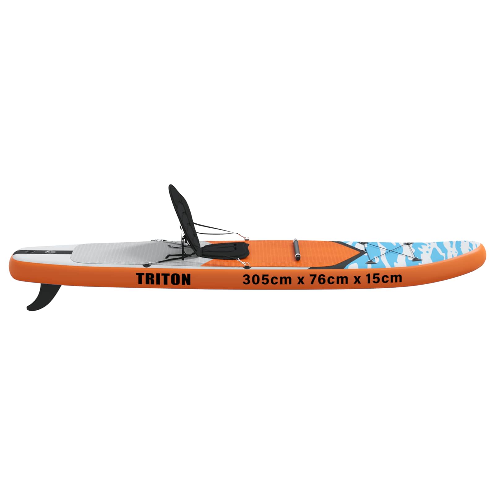 SUP Board mit Sitz 2-in-1 POSEIDON 305 x 76 x 15 cm Grün für