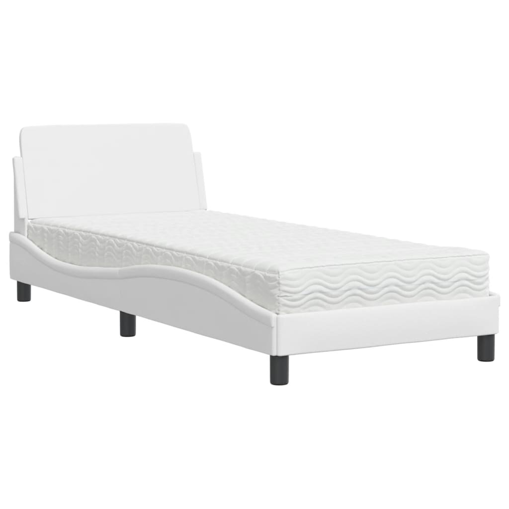 Bett mit Matratze "Dover" Schwarz 80x200 cm Kunstleder