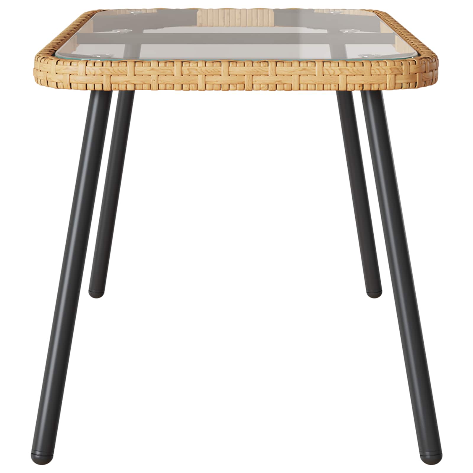 Couchtisch Schwarz 90 x 45 x 43 cm Poly-Rattan