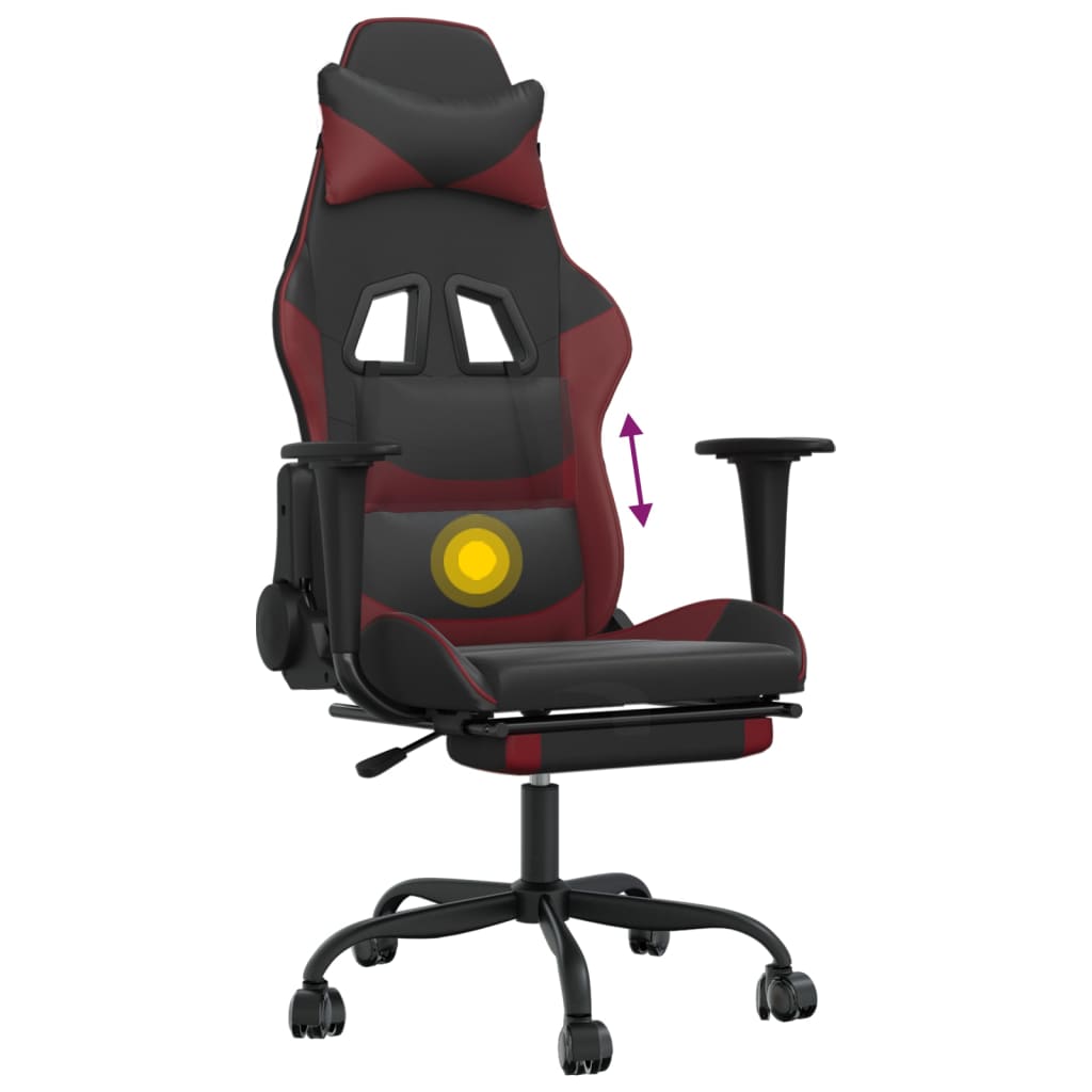 Gaming-Stuhl mit Massagefunktion Schwarz und Rot Kunstleder