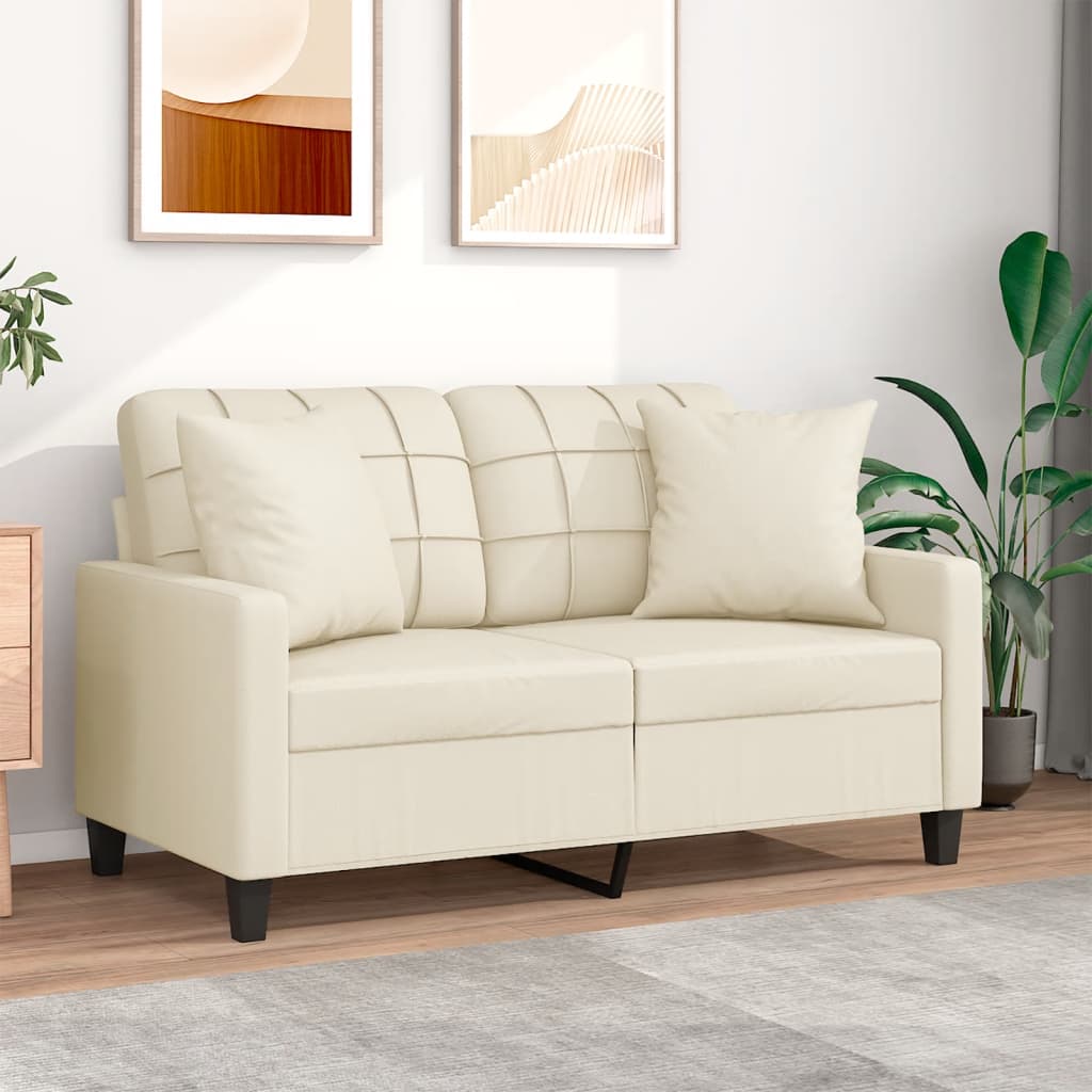 3-Sitzer-Sofa mit Zierkissen Schwarz 180 cm Kunstleder