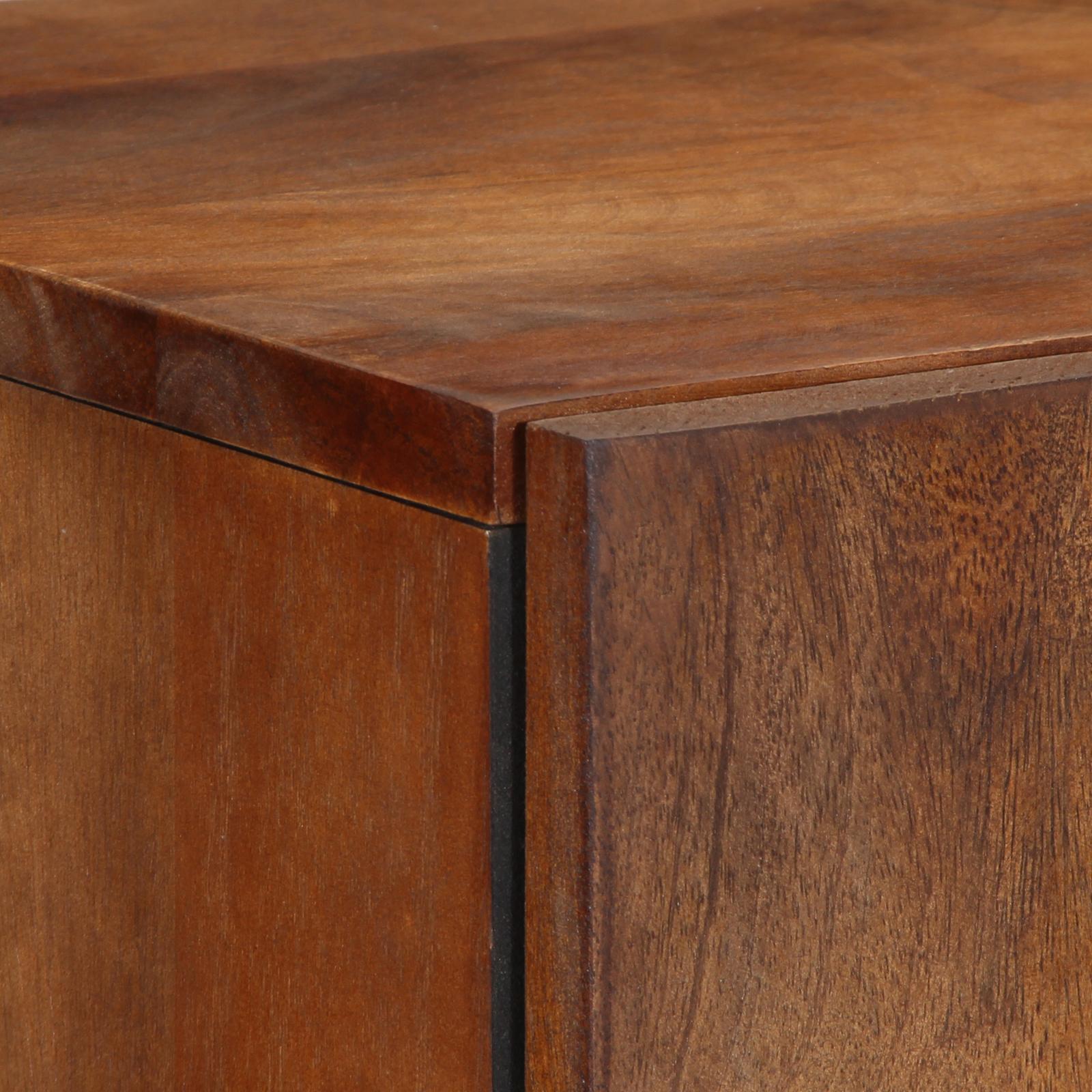 Highboard Grau und Gold 60 x 33 x 100 cm Massivholz Mango