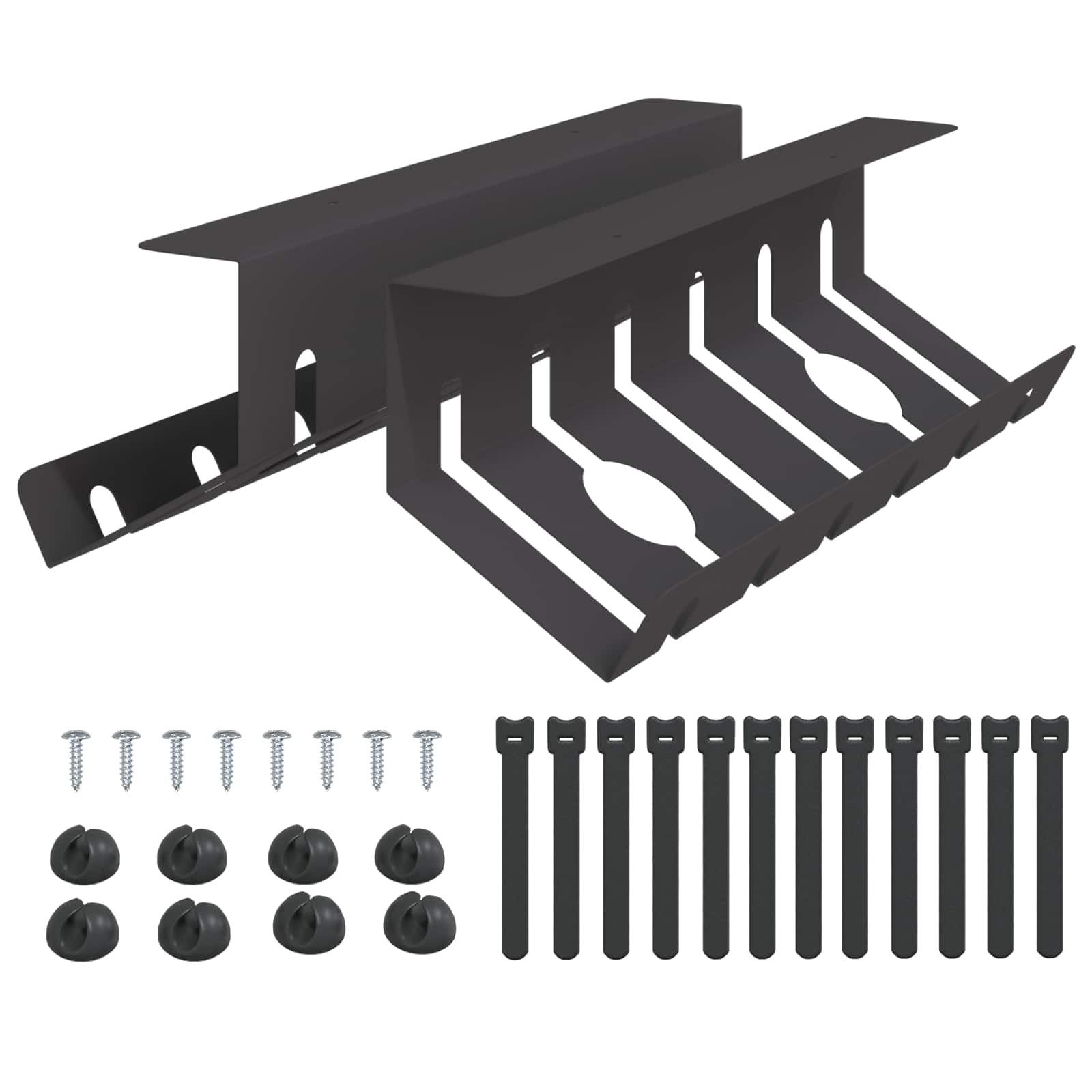 Unter dem Schreibtisch Kabelmanagement Tray 2 Stk. Anthrazit