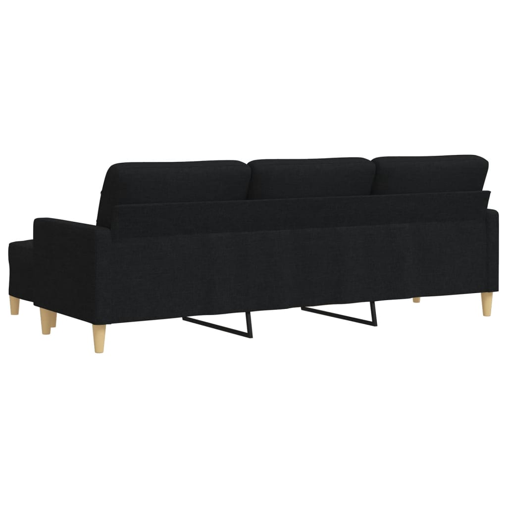 3-Sitzer-Sofa mit Hocker Taupe 180 cm Stoff