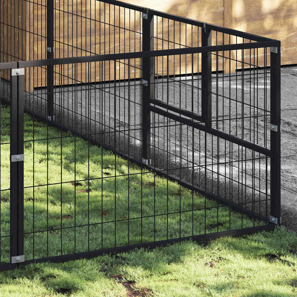 Hundezwinger Schwarz 4 m² Stahl