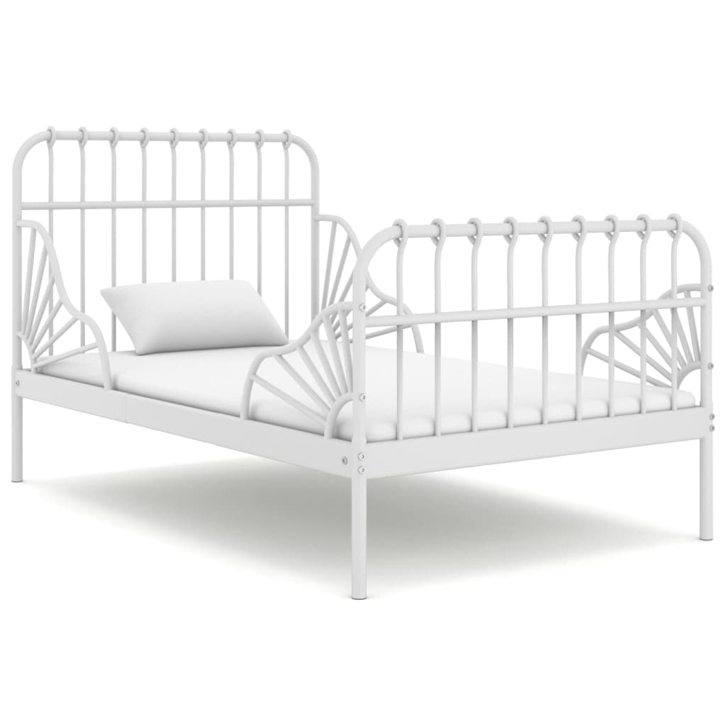 Ausziehbett Schwarz Metall 80x130/200 cm