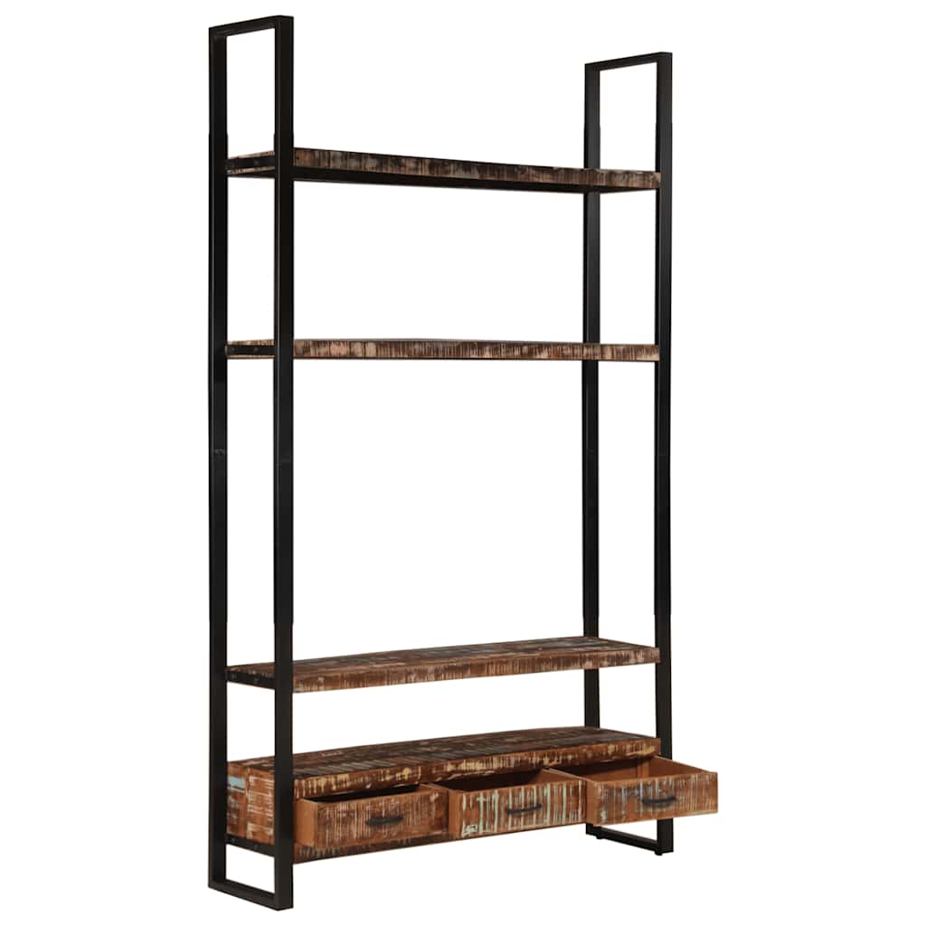 Bücherregal 118x30x200 cm Massives Altholz