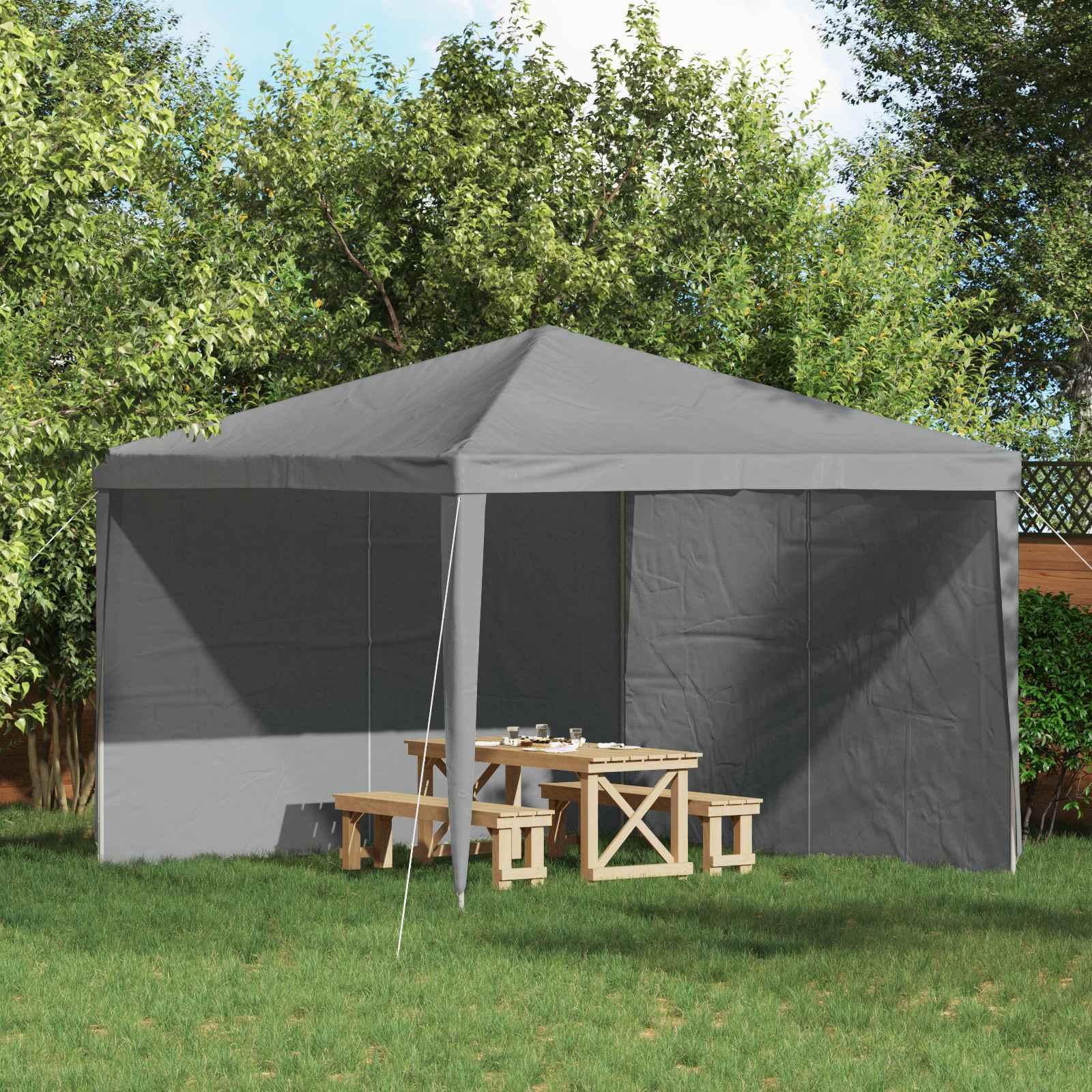 Party Zelt Seitenteil 2 pcs Rot 300 x 195 cm PE und Stahl