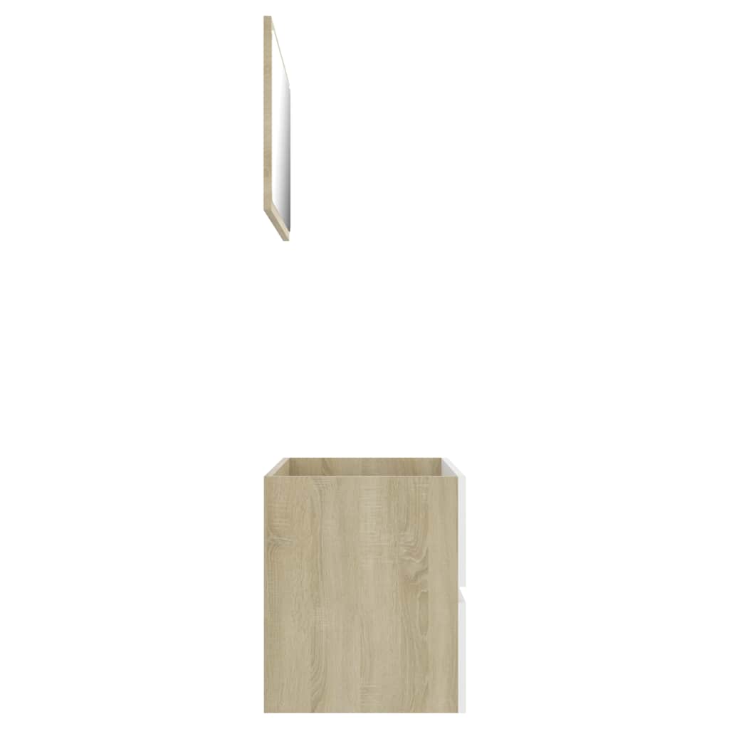 2-tlg. Badmöbel-Set Weiß Holzwerkstoff