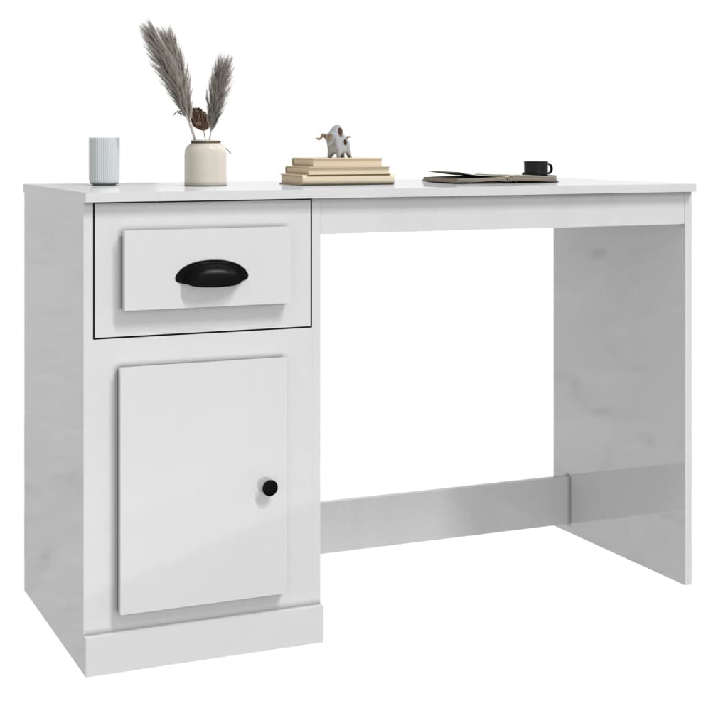 Schreibtisch mit Schublade Weiß 115x50x75 cm Holzwerkstoff
