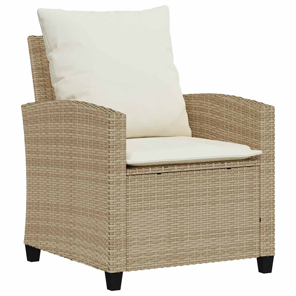 4-tlg. Garten-Sofagarnitur mit Kissen Schwarz Poly Rattan