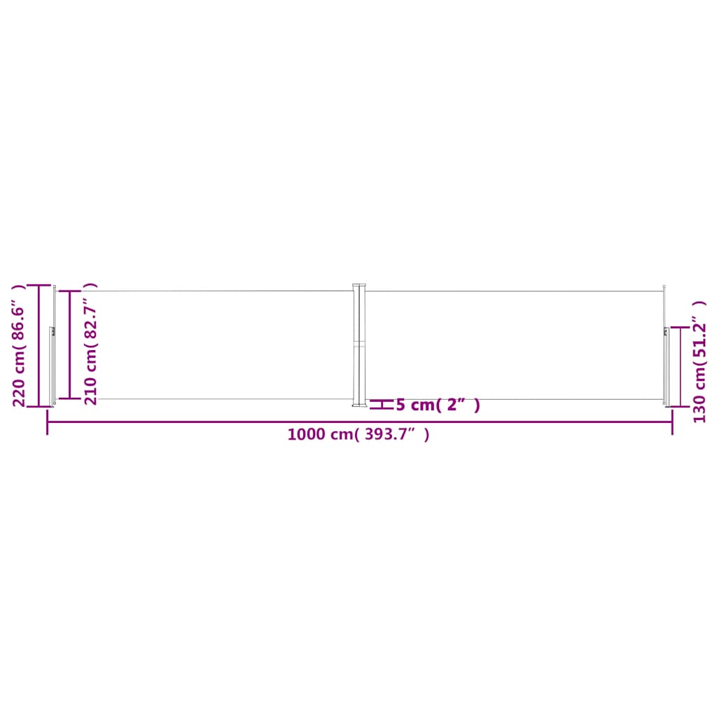 Ausziehbare Seitenmarkise 160×600 cm Braun