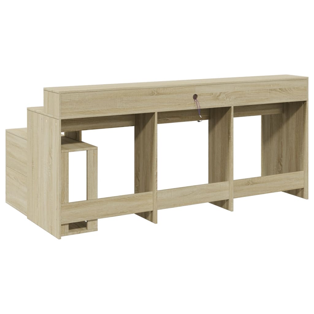LED-Schreibtisch Weiß 200x104x91 cm Holzwerkstoff