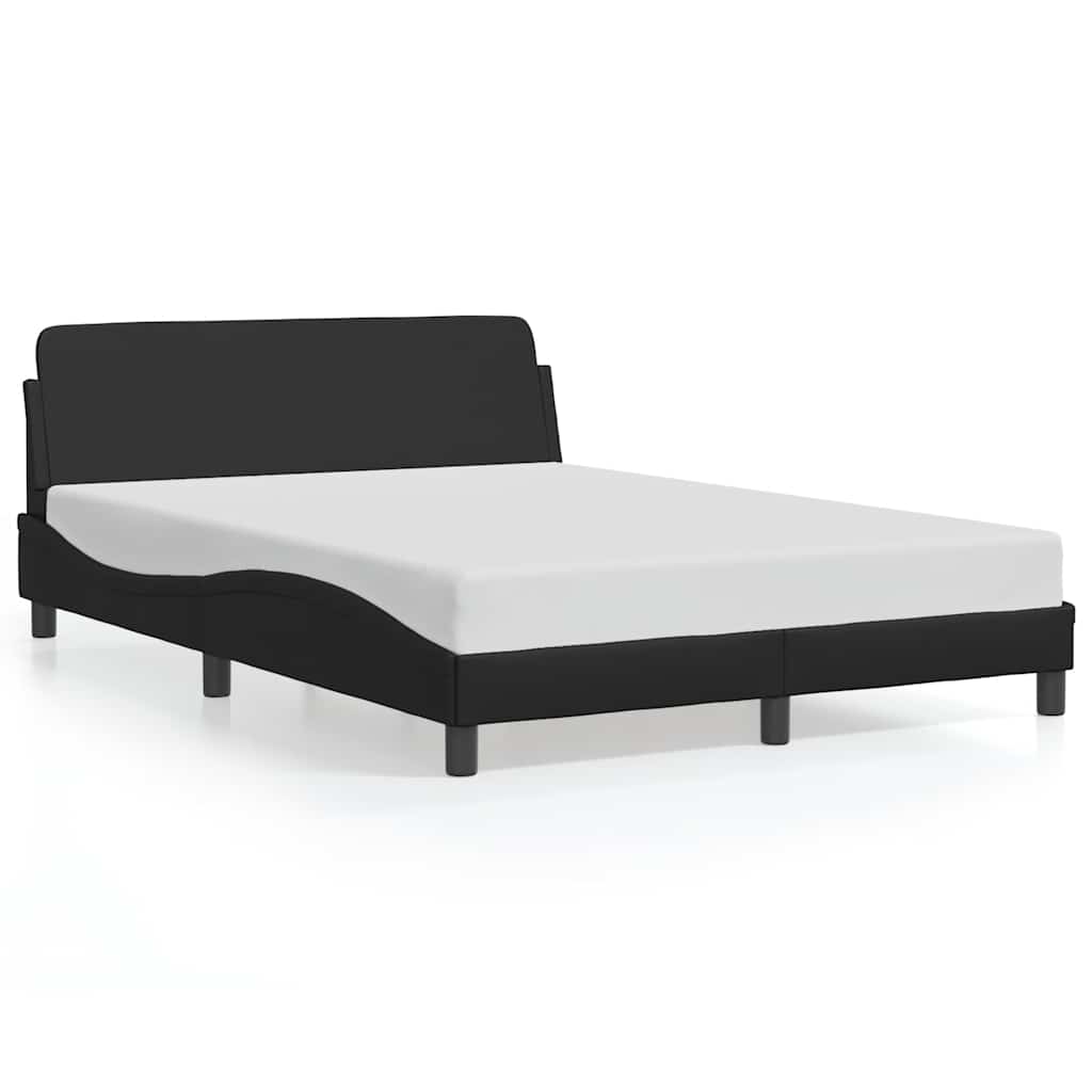 Bettgestell Dover Schwarz-Weiß 90x190 cm Kunstleder