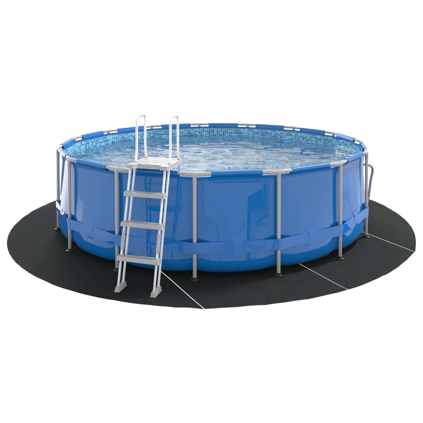 Bodenfolie für Pools Schwarz Ø 244 cm Vliesstoff