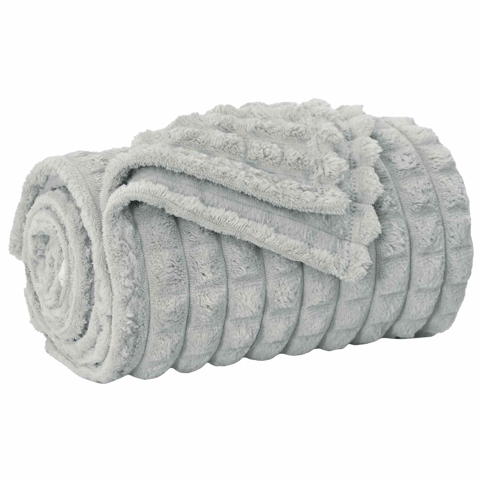 Überwurfdecke Beige 150 x 130 cm Fleece