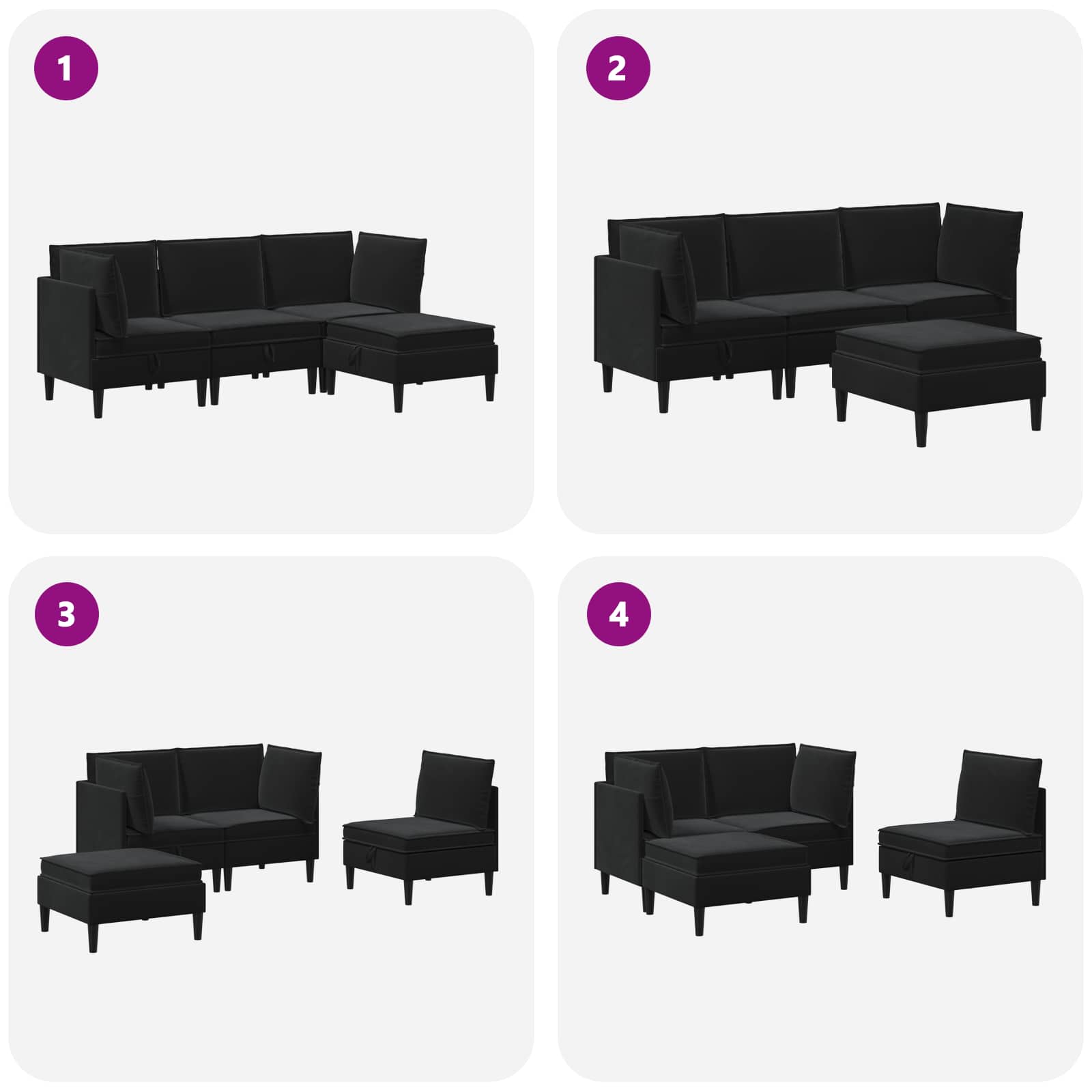 Wohnzimmergarnitur mit Kissen mit Speicher 3 pcs Hellgrau Samt
