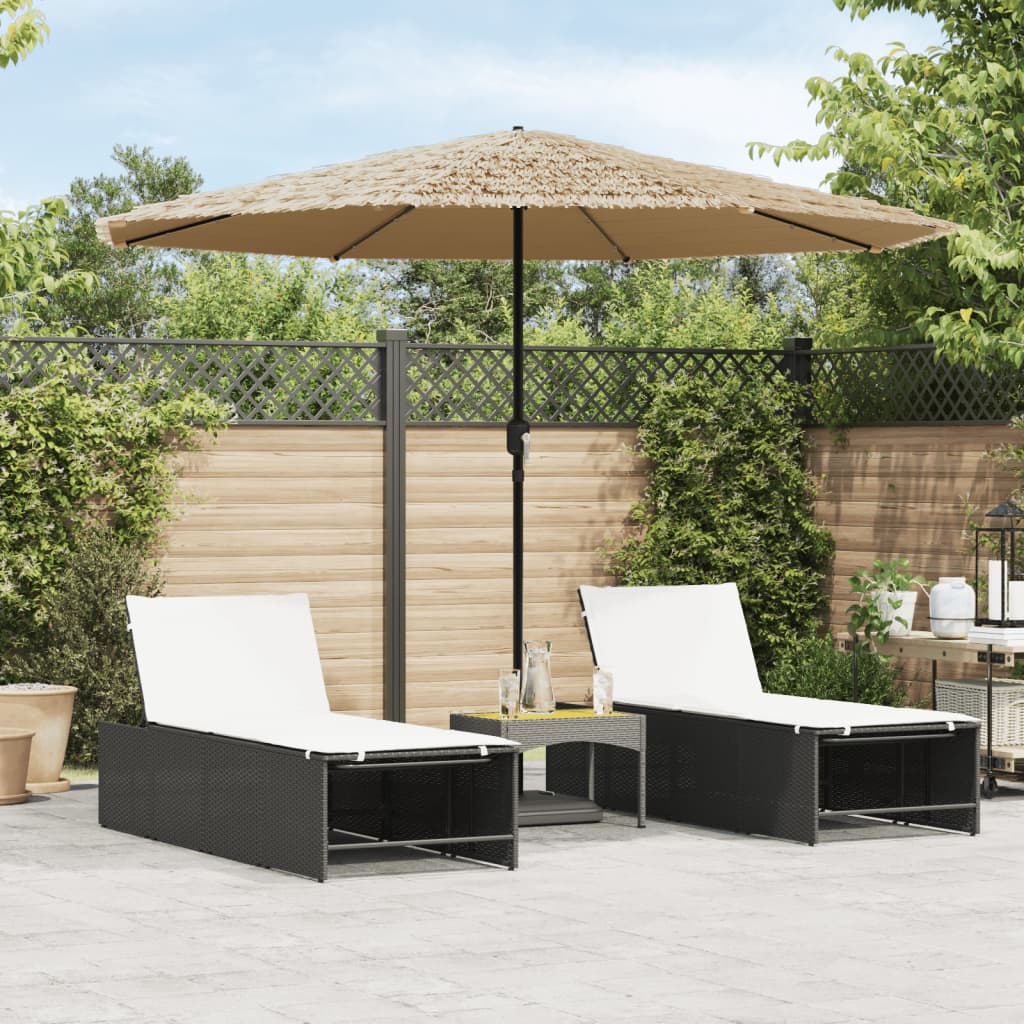 Sonnenschirm mit LED und Stahlmast Braun 248x248x248 cm