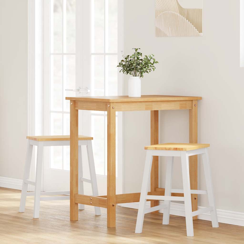 Barstühle mit Kissen 2 Stk. Braun Massivholz Gummibaum