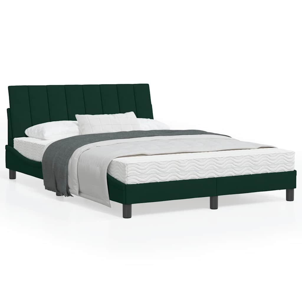 Bett mit Matratze "Hanko" Hellgrau 80x200 cm Samt