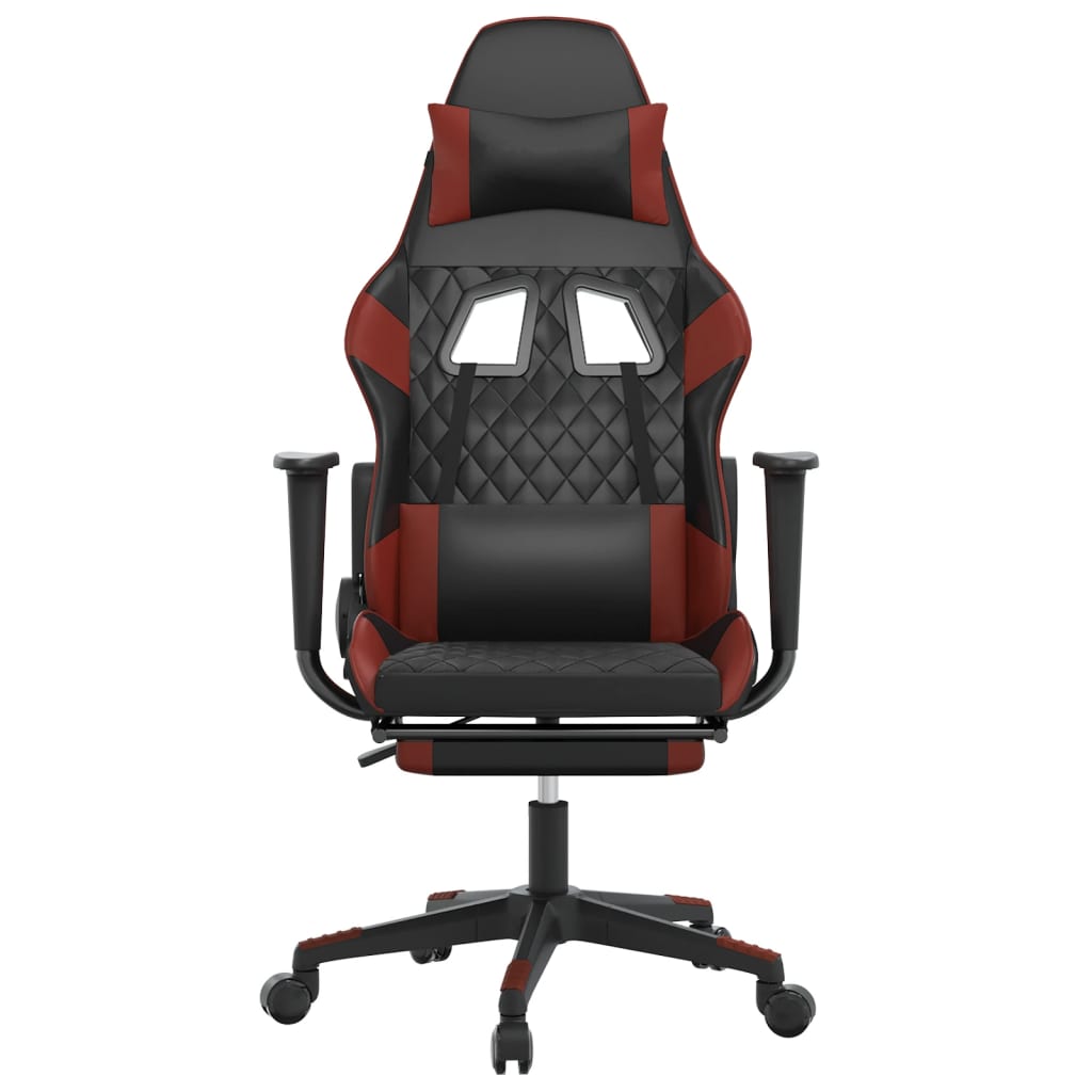 Gaming-Stuhl mit Massagefunktion Schwarz und Blau Kunstleder