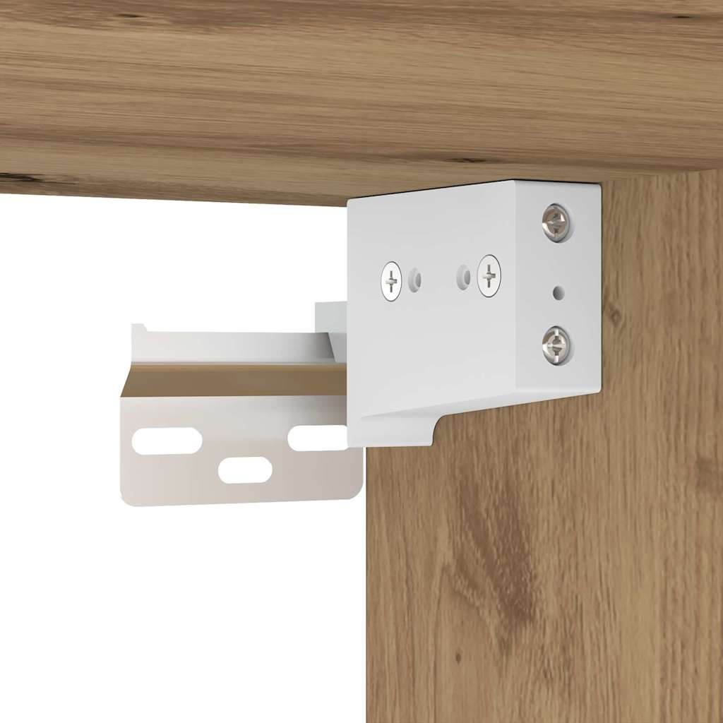 5-tlg. Wohnwand mit LED-Beleuchtung Weiß Holzwerkstoff