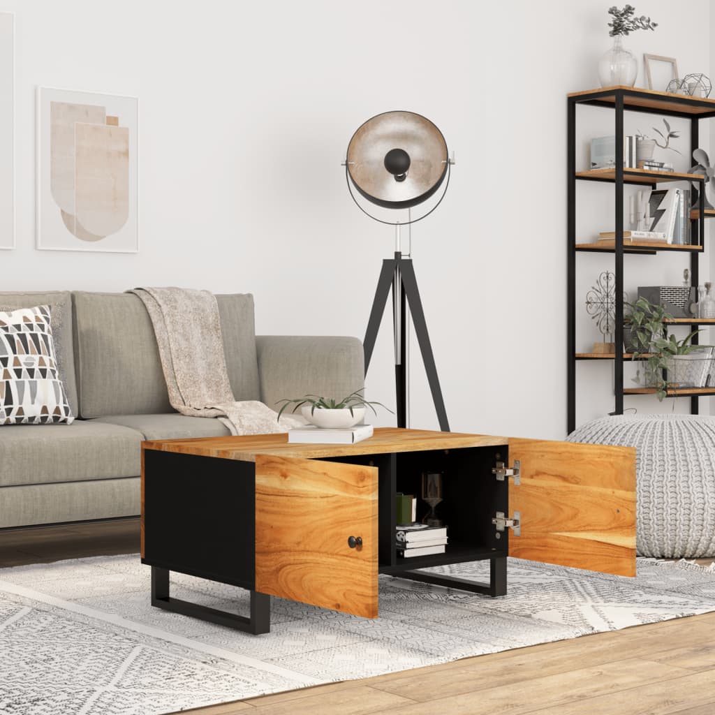 Couchtisch 80x50x40 cm Massivholz Mango & Holzwerkstoff