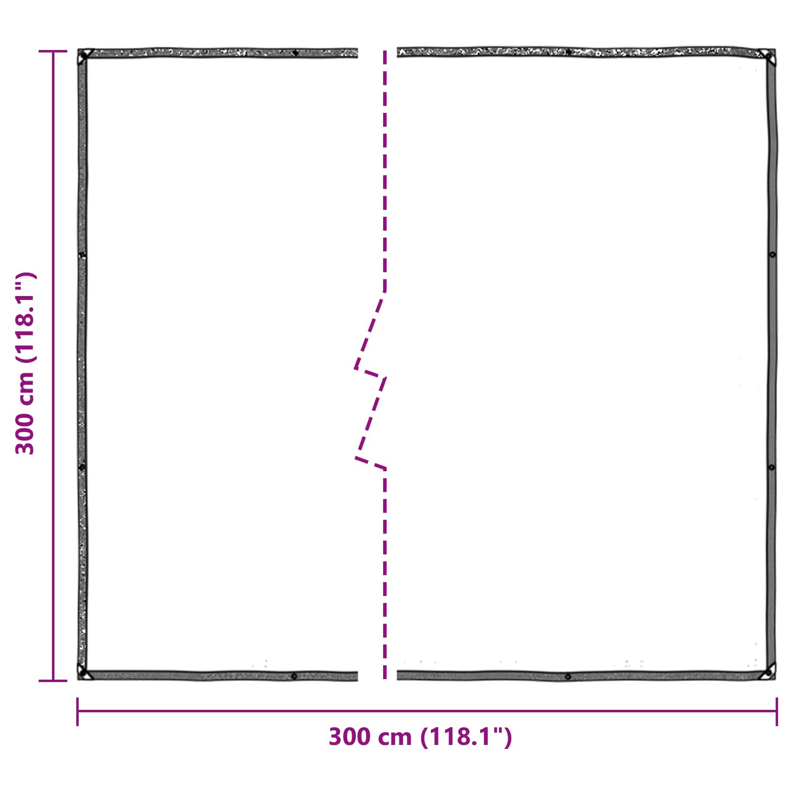 Pflanzenabdeckung mit Ösen 1x3 m Polyethylen