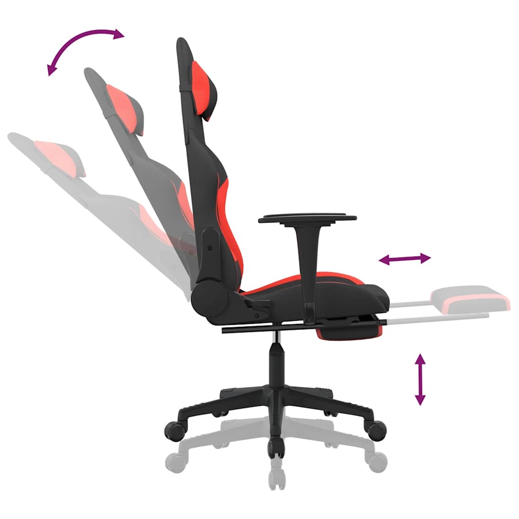Gaming-Stuhl mit Massagefunktion Schwarz und Creme Stoff