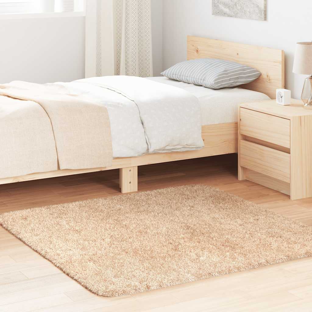 Teppich Shaggy Hochflor NAVARRA Beige 60x100 cm Polyester