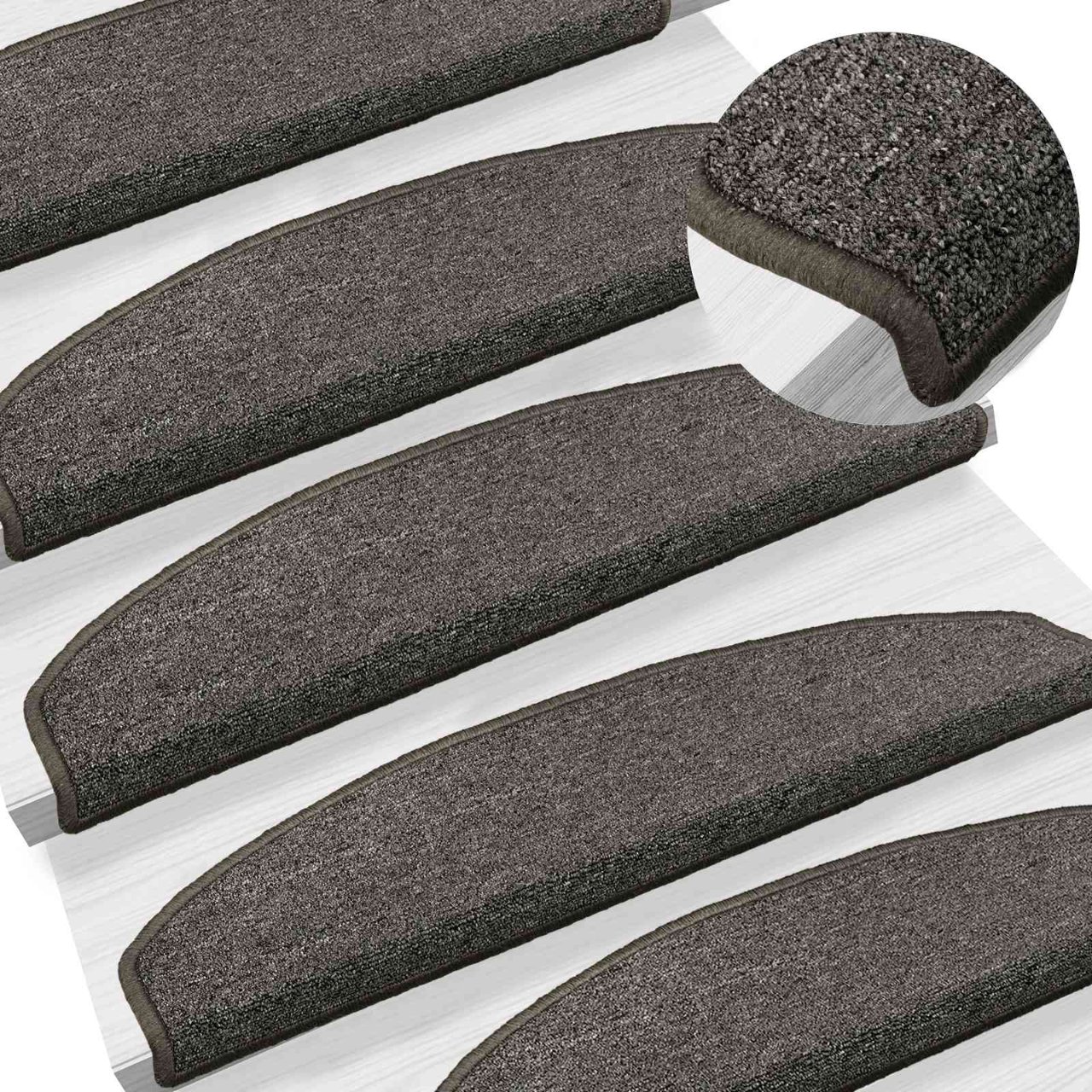 Stufenmatten 15 Stk. 56x17x3 cm Anthrazit Halbrund