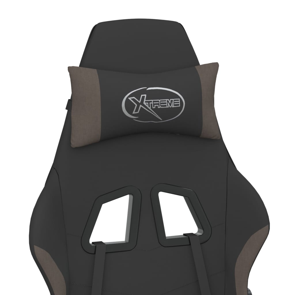 Gaming-Stuhl mit Massagefunktion Schwarz und Creme Stoff