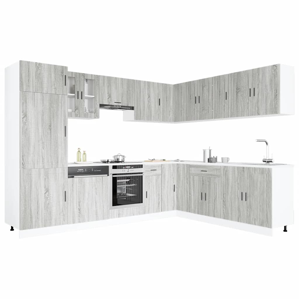 14-tlg. Küchenschrank-Set Porto Weiß Holzwerkstoff