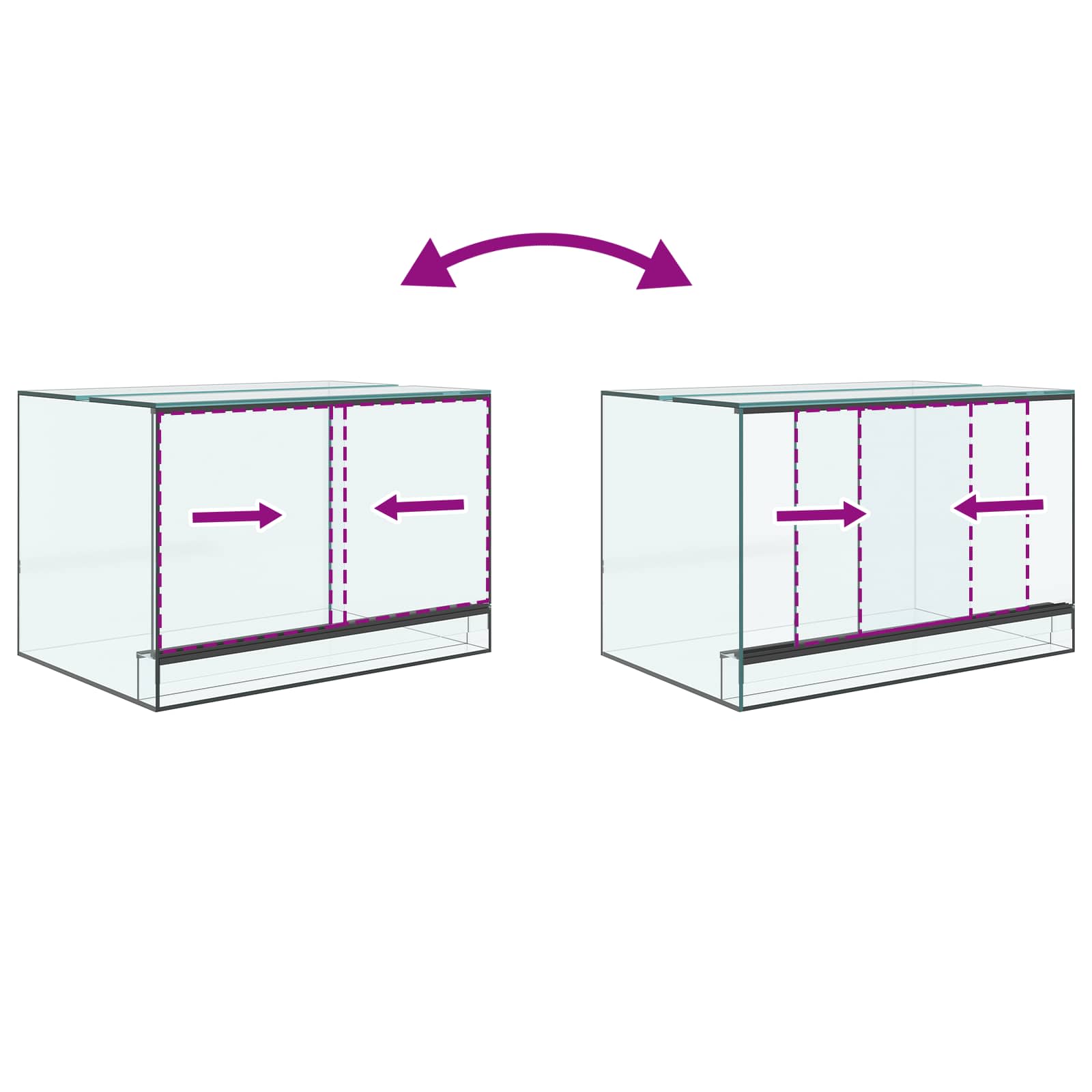 Terrarium mit Speicher Transparent 30 x 30 x 30 cm Glas