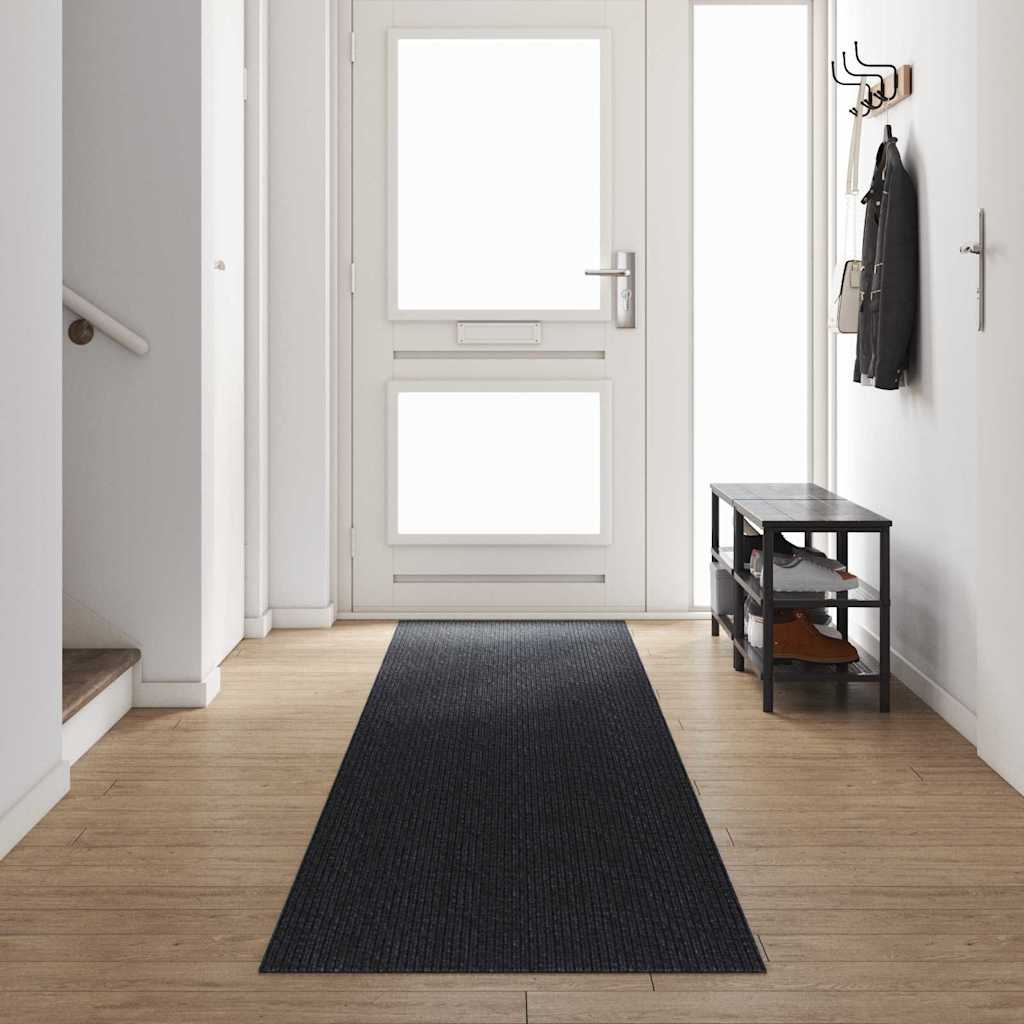 Teppichläufer Grau 80 x 150 cm Stoff