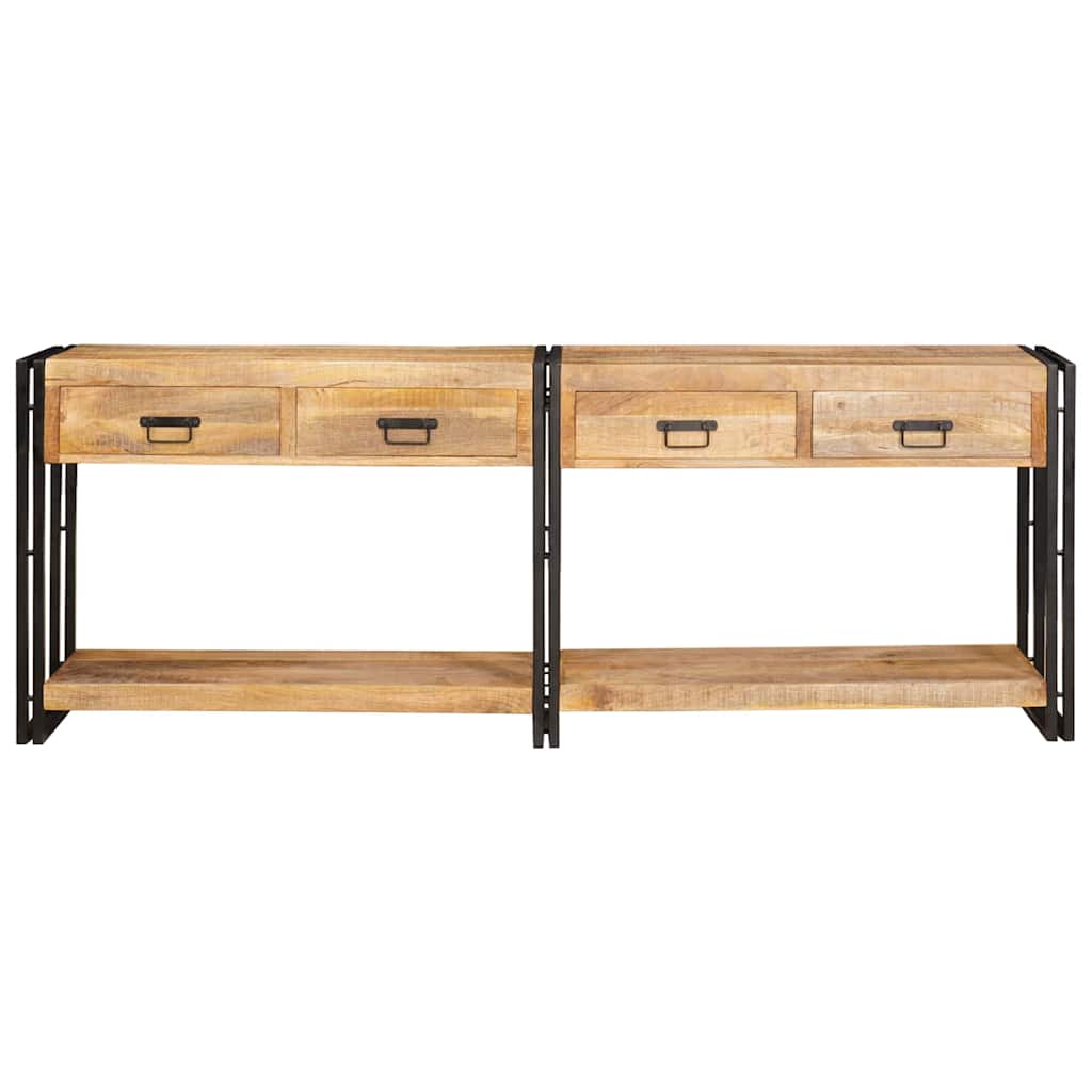 Konsolen-Tische 2 pcs Braun 161 x 33 x 75 cm Massivholz Mango