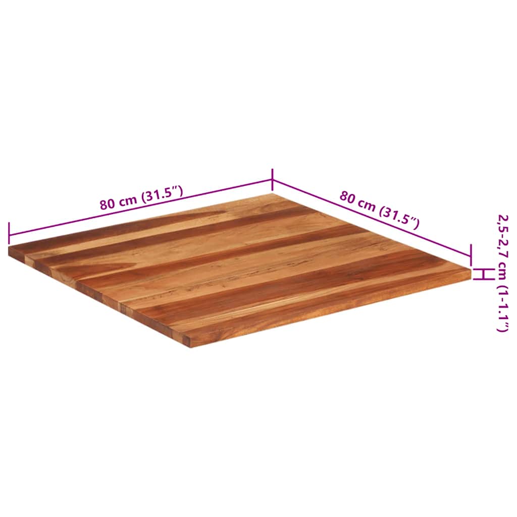 Tischplatte Massivholz Akazie 15-16 mm 60x80 cm