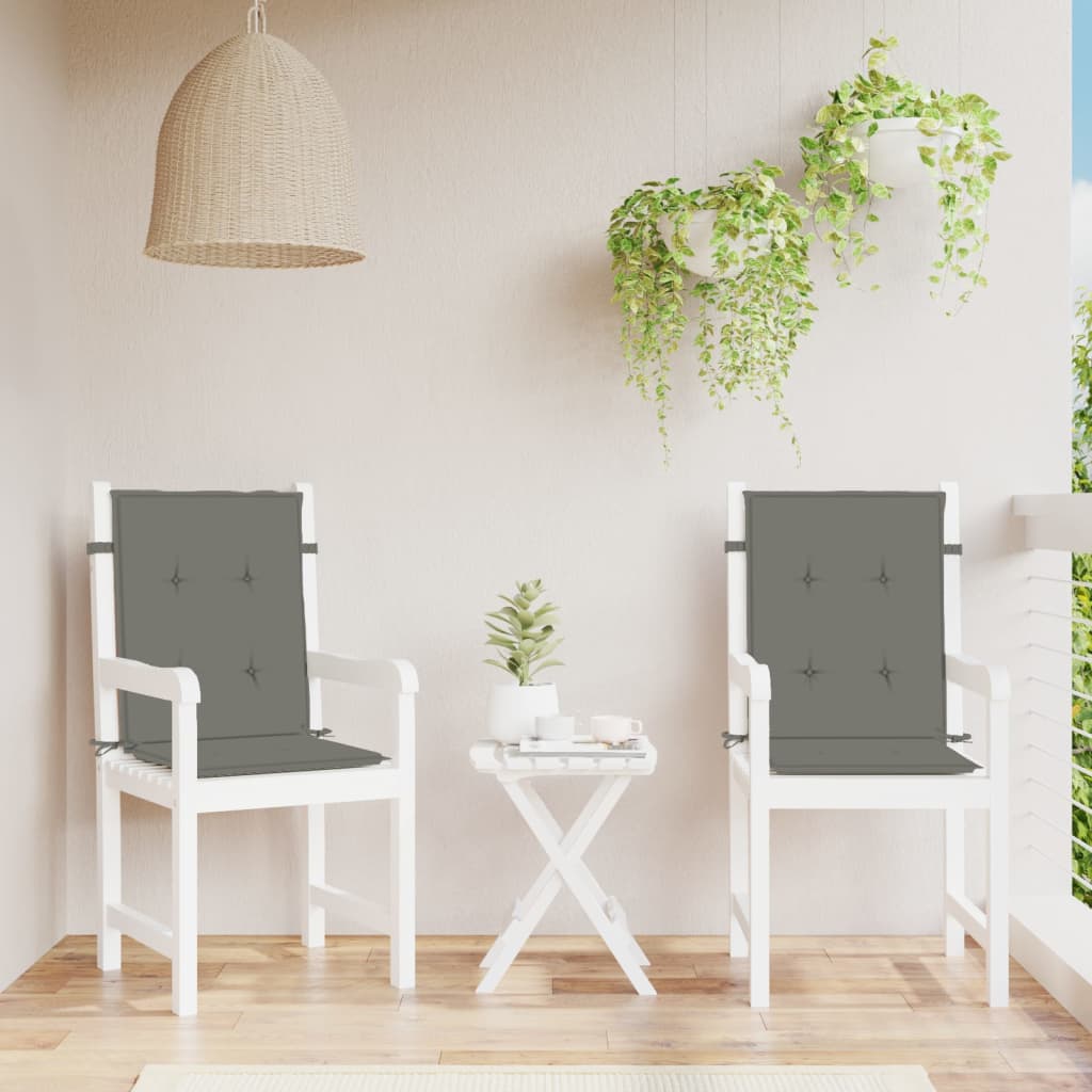 Niedriglehner-Auflagen 2 Stk Melange Anthrazit 100x50x7cm Stoff