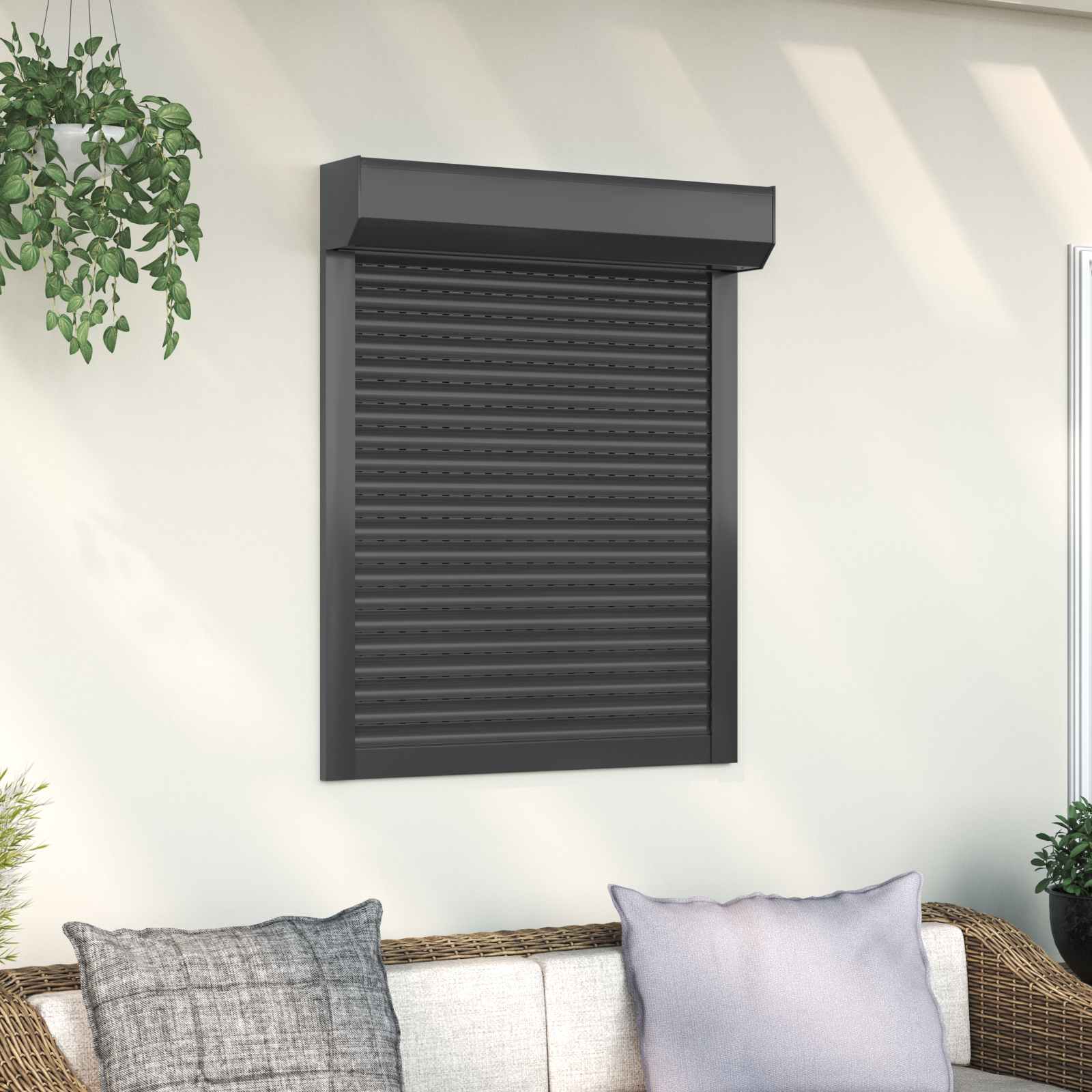 Rollladen Weiß 70 x 100 cm Aluminium und Polyurethan