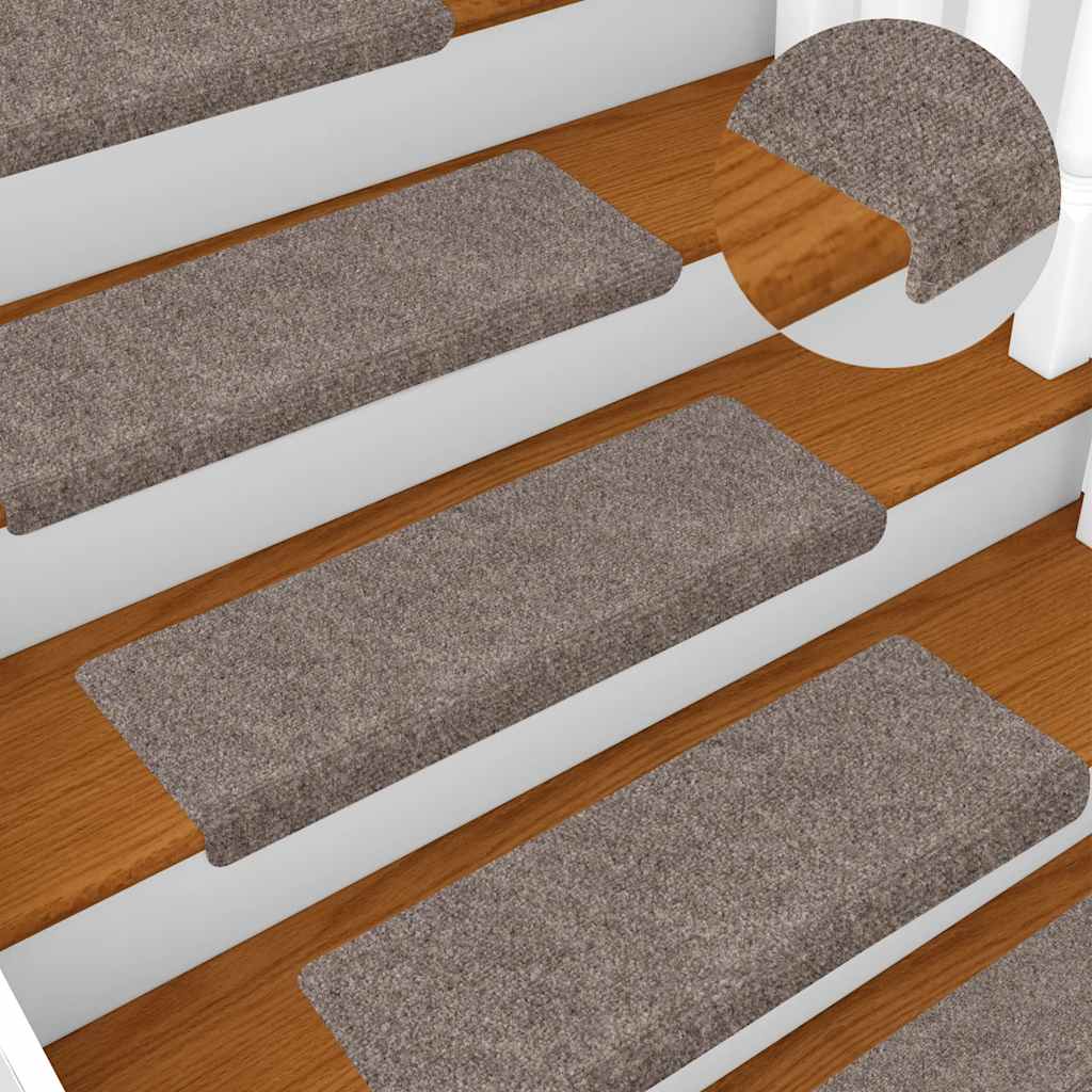 Stufenmatten Selbstklebend 15 Stk. 65x21x4 cm Hellbraun Rechteckiger Rand