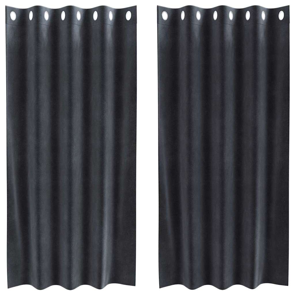 Verdunkelungsvorhänge 2 pcs Schwarz 140 x 140 cm Samt